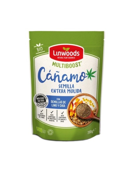 Semillas molidas de cáñamo lino y chía Bio 200 g Linwoods