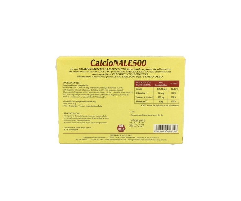 Calcio 500 60 comprimidos Nale