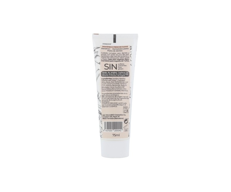 Dentífrico Extra Fresco Aloe Vera y Coco Bio 75 ml NaturaBIO Cosmetics