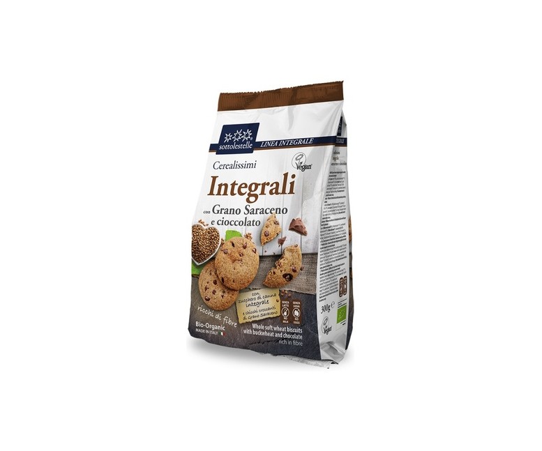 Galleta integral con trigo sarraceno y chips chocolate Bio 300 g Sottolestelle