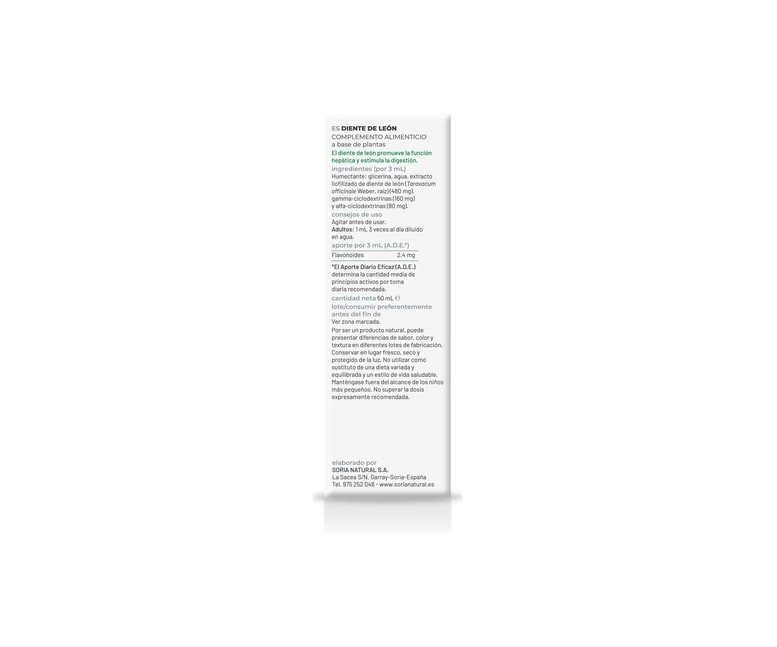 Extracto natural de diente de león 50 ml Soria Natural