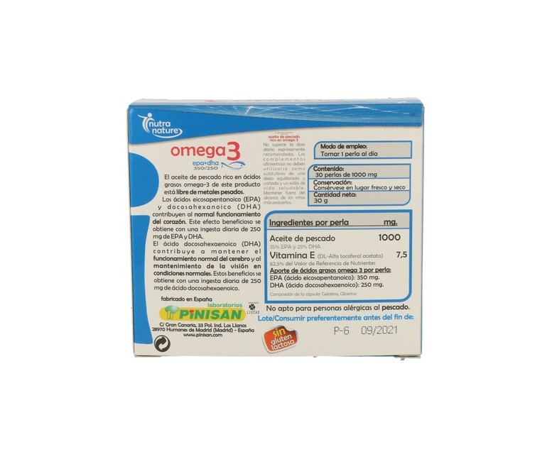Omega 3 Epa y Dha 30 perlas Pinisan