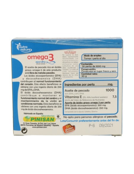 Omega 3 Epa y Dha 30 perlas Pinisan