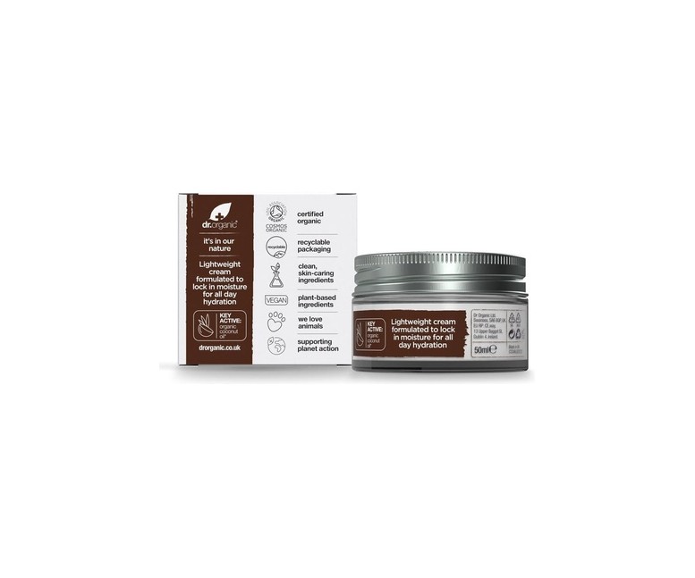 Crema de día Aceite de Coco Virgen Orgánico 50 ml de crema Dr. Organic