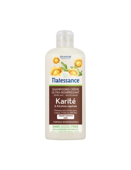 Champú Manteca Karité y Keratina Vegetal 250 ml Natessance