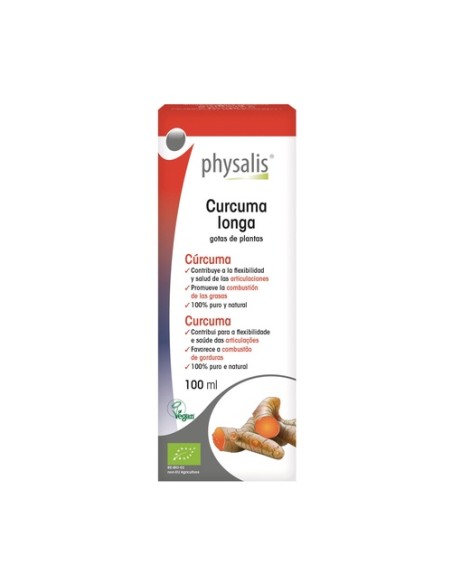 Cúrcuma gotas (Curcuma longa) Bio 100 ml de aceite esencial Physalis