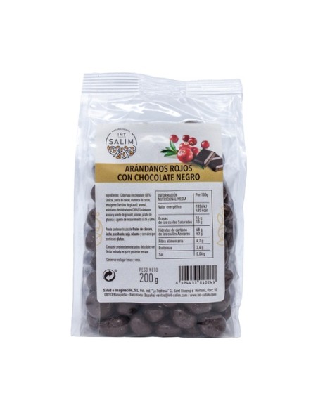 Arándanos rojos con chocolate negro 200 g Int-Salim