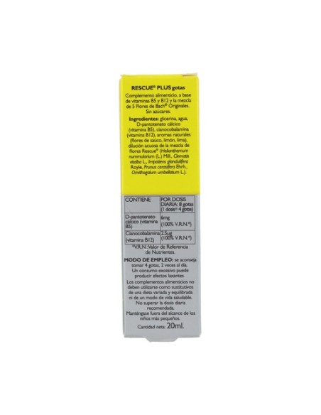 Bach Rescue Plus Vitaminas Gotas 20 ml Rescue