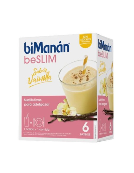 Batido Sustitutivo de Vainilla 6 sobres de 55g biManán