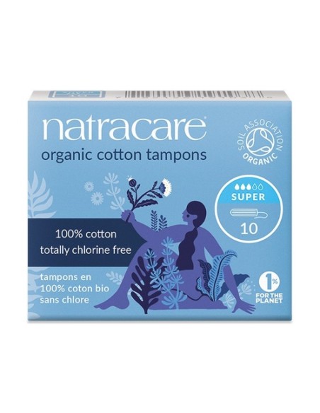 Tampones sin aplicador Super 10 unidades Natracare
