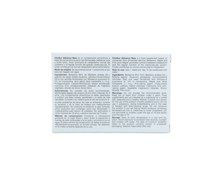 Cholkur advance new 30 comprimidos de 990mg Gricar