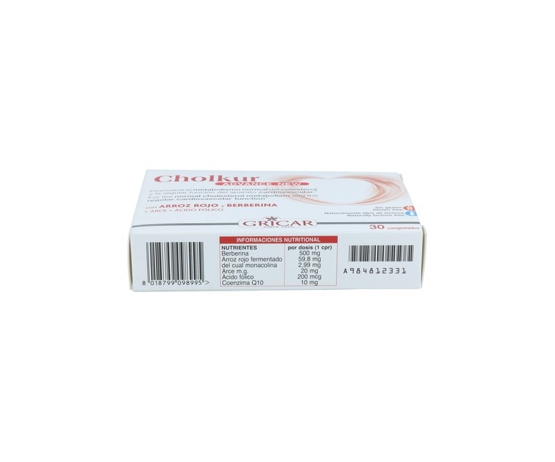 Cholkur advance new 30 comprimidos de 990mg Gricar