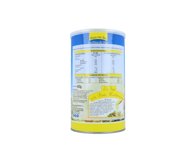 Lecitina de Soja Granulada 450 g Hijas del Sol