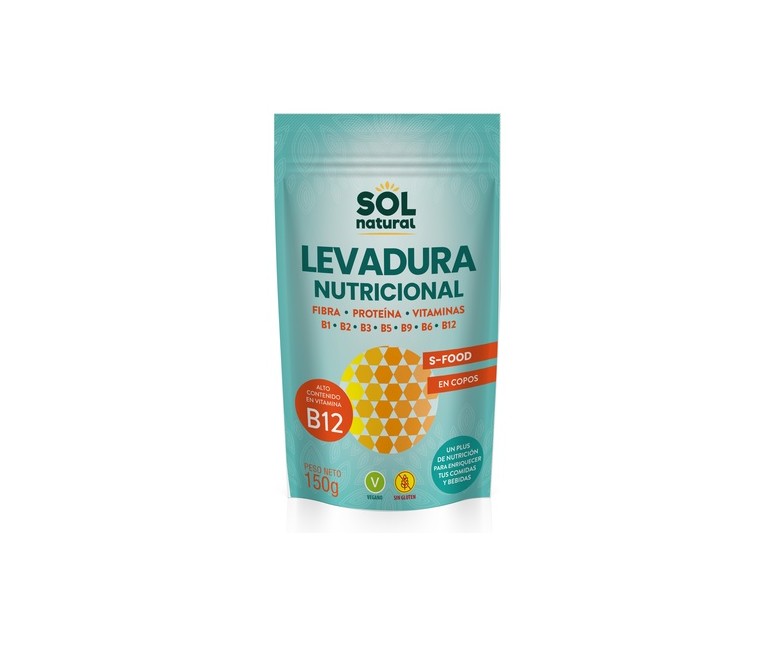 Levadura nutricional con vitamina B12 150 g Sol Natural