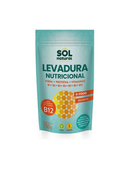 Levadura nutricional con vitamina B12 150 g Sol Natural