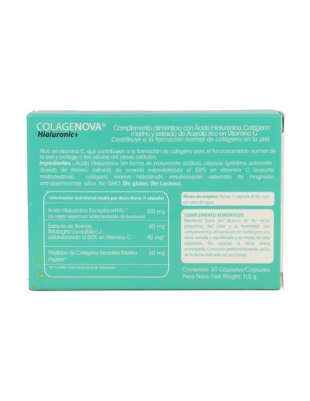 Colagenova Hialuronic+ 30 cápsulas Vaminter