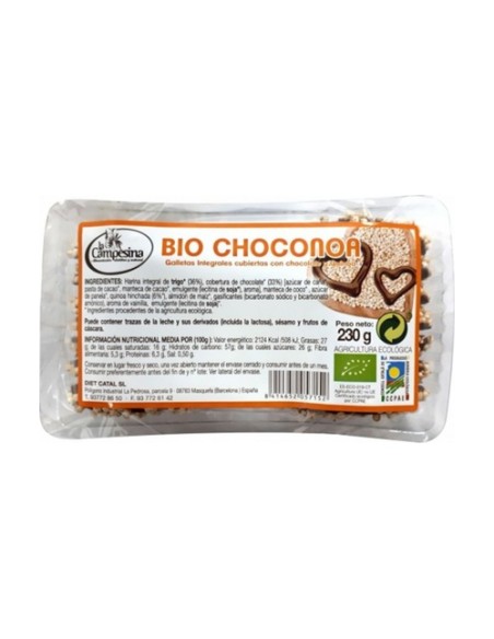 Choconoa Galletas Integrales con Chocolate y Quinoa Hinchada Bio 230 g La Campesina