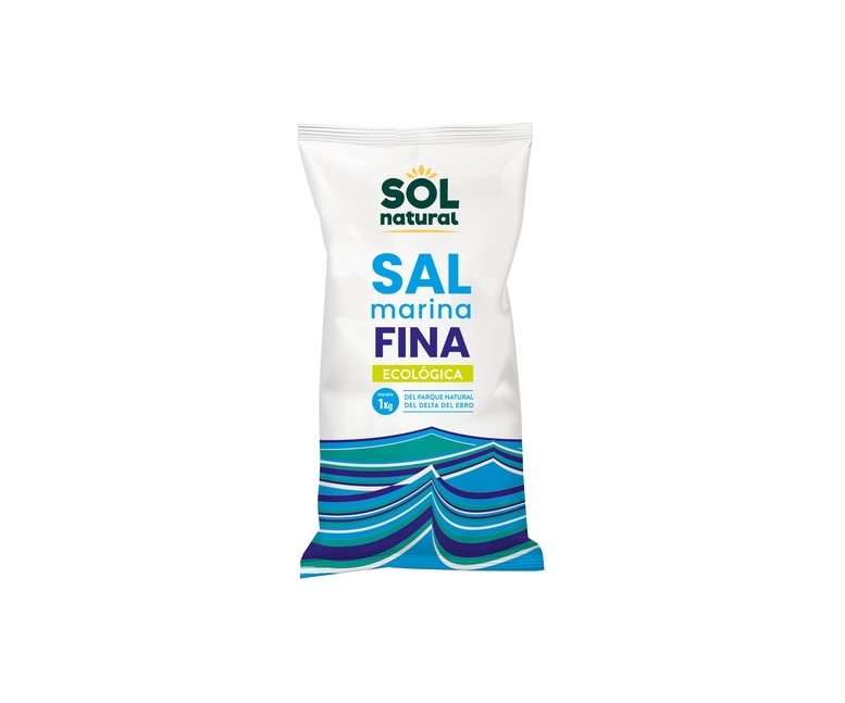 Sal marina fina Delta del Ebro Bio 1 kg Sol Natural