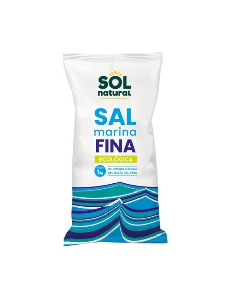 Sal marina fina Delta del Ebro Bio 1 kg Sol Natural