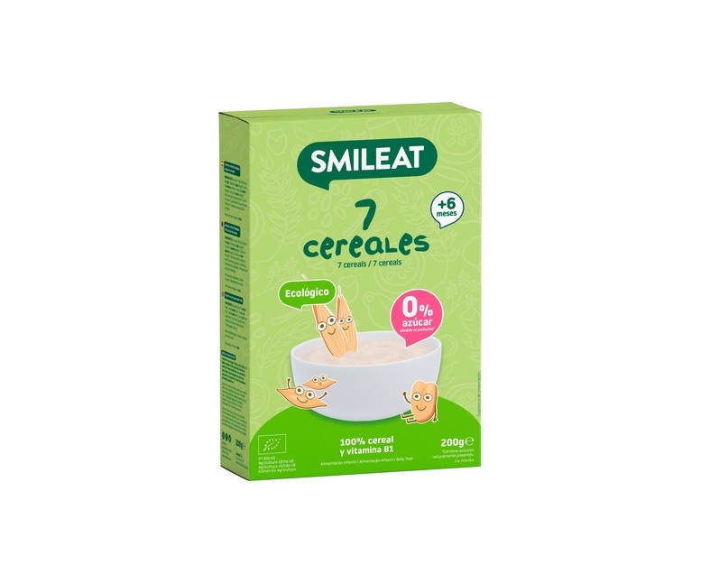 Papilla de 7 cereales ecológica 6m+ 200 g Smileat