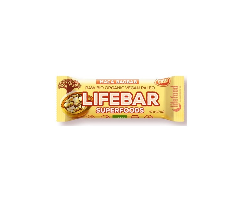 Pack Lifebar plus frutos rojos y maca Bio 15 unidades de 47 g Lifefood