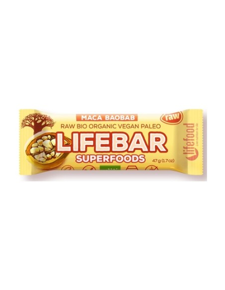 Pack Lifebar plus frutos rojos y maca Bio 15 unidades de 47 g Lifefood