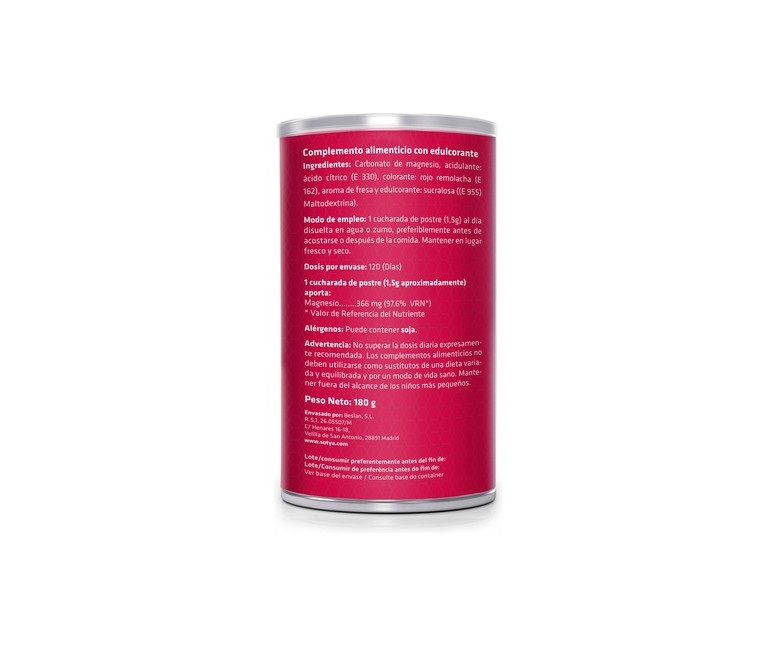 Carbonato de Magnesio 180 g de polvo (Fresa) Sotya