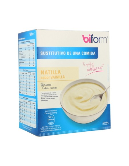 Natilla sabor vainilla 6 sobres de 50g (Vainilla) Biform