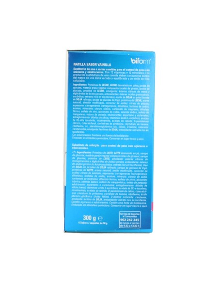 Natilla sabor vainilla 6 sobres de 50g (Vainilla) Biform