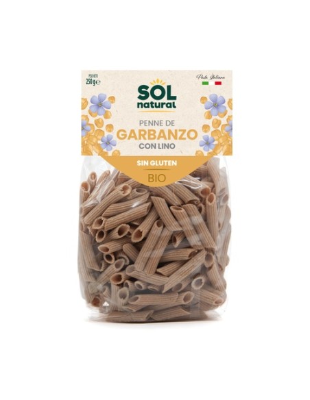 Macarrones de garbanzo con lino sin gluten Bio 250 g Sol Natural