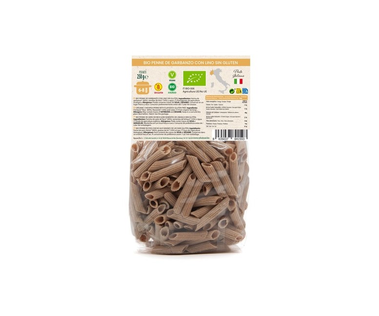 Macarrones de garbanzo con lino sin gluten Bio 250 g Sol Natural