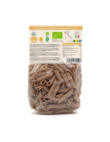 Macarrones de garbanzo con lino sin gluten Bio 250 g Sol Natural