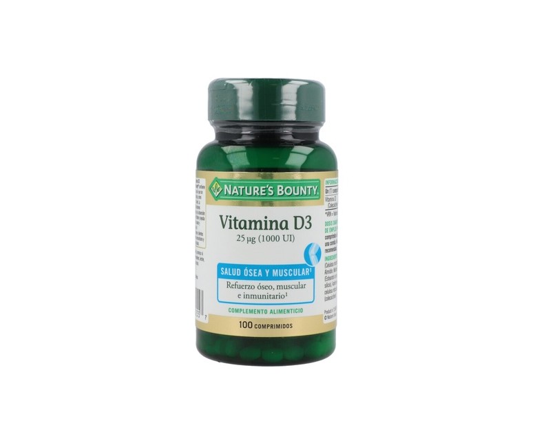 Vitamina D3 (1000 ui) 100 tabletas de 25μg Nature's Bounty