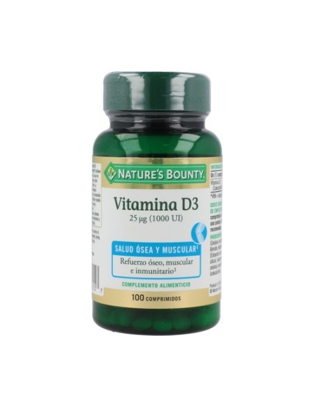 Vitamina D3 (1000 ui) 100 tabletas de 25μg Nature's Bounty