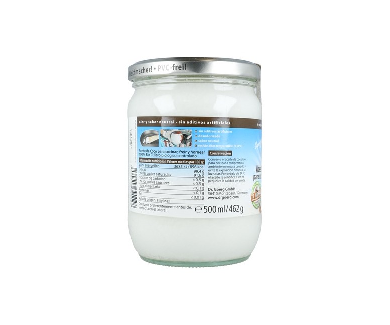 Aceite Coco Desodorizado Bio 500 ml Dr. Goerg
