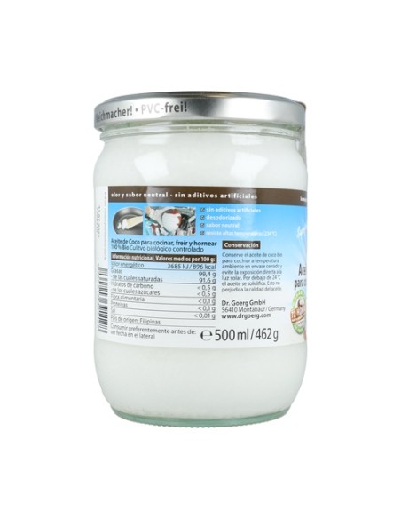 Aceite Coco Desodorizado Bio 500 ml Dr. Goerg