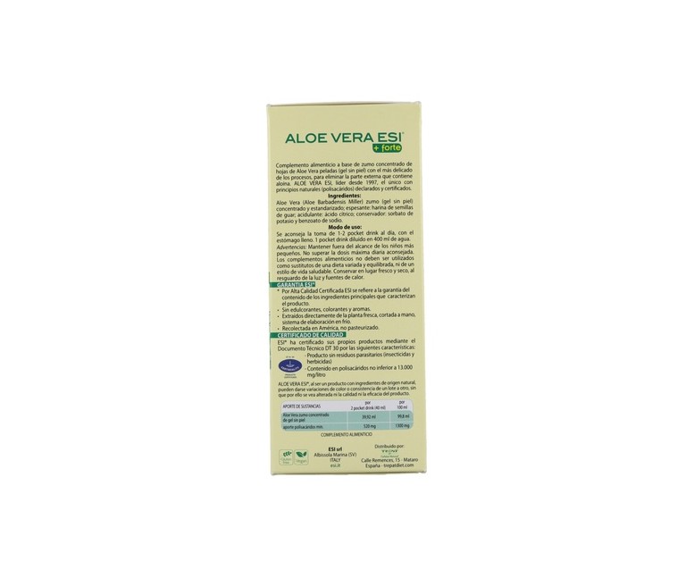 Zumo aloe vera + forte pocket drink 24 sobres ESI