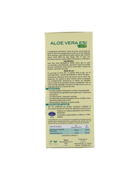 Zumo aloe vera + forte pocket drink 24 sobres ESI