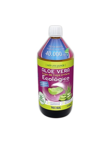 Aloe vera jugo de hoja entera puro Eco 1 L Tongil