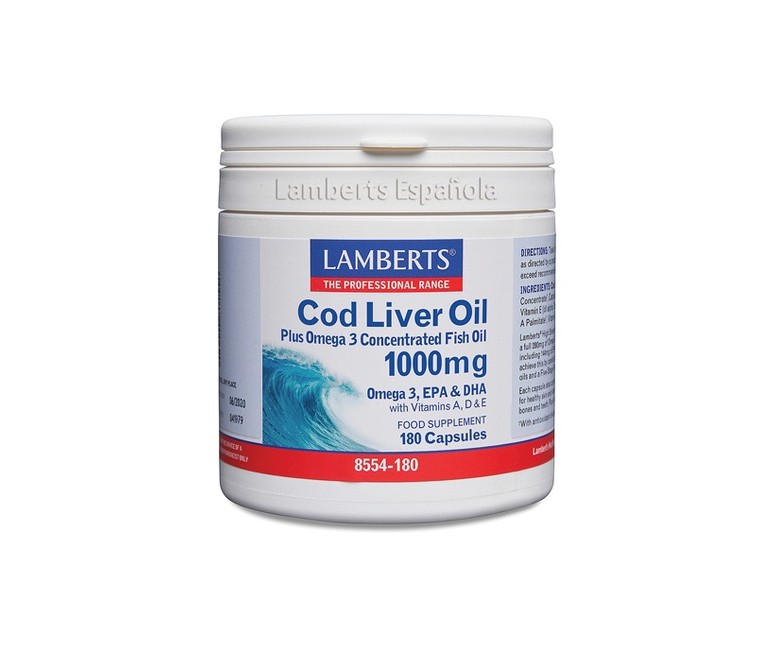 Aceite de hígado de bacalao 180 cápsulas Lamberts