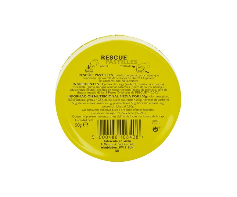 Bach Rescue Pastillas 50 g (Naranja) Rescue