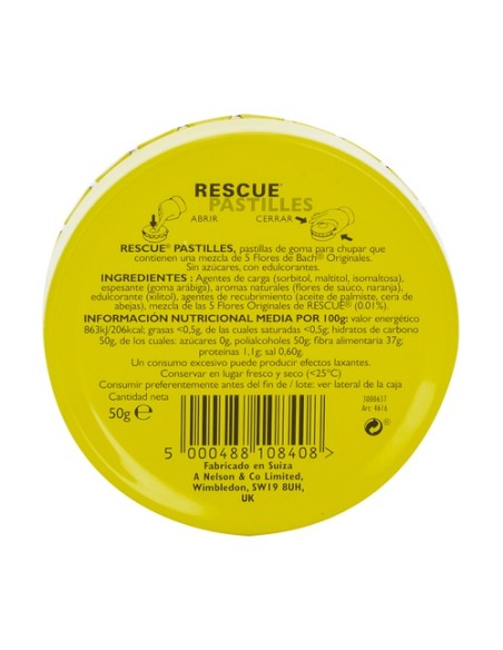 Bach Rescue Pastillas 50 g (Naranja) Rescue