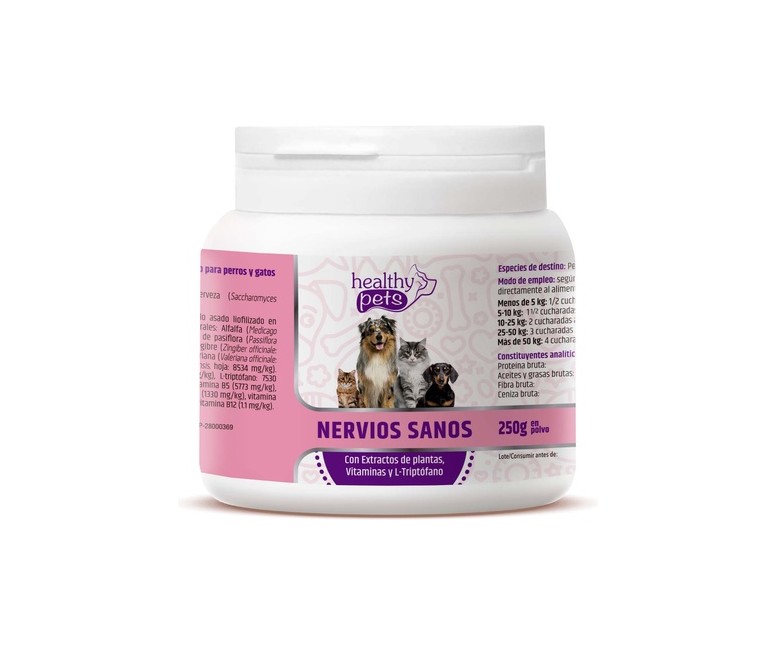 Nervios sanos para gatos y perros 250 g de polvo Healthy Pets