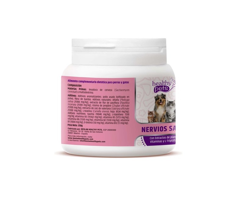 Nervios sanos para gatos y perros 250 g de polvo Healthy Pets