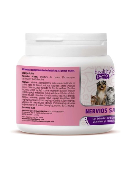 Nervios sanos para gatos y perros 250 g de polvo Healthy Pets