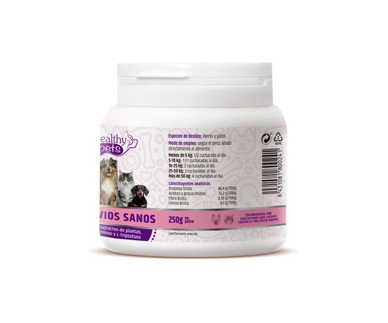 Nervios sanos para gatos y perros 250 g de polvo Healthy Pets