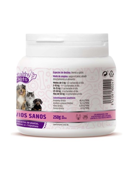 Nervios sanos para gatos y perros 250 g de polvo Healthy Pets