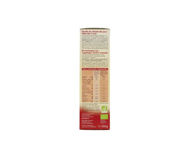 Babymuesli muesli para bebé 6m+ 250 g de polvo Holle