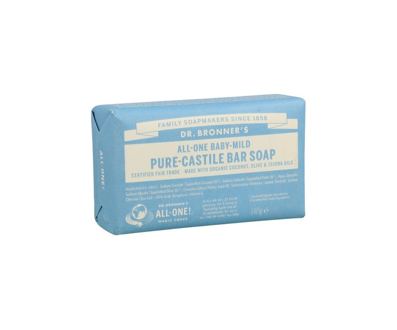 Pastilla de jabón neutro para bebé 140 g Dr. Bronners