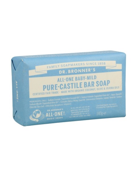 Pastilla de jabón neutro para bebé 140 g Dr. Bronners